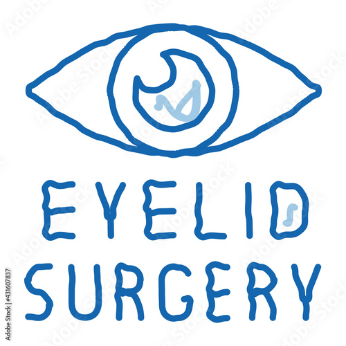 eyelid surgery doodle icon hand drawn illustration