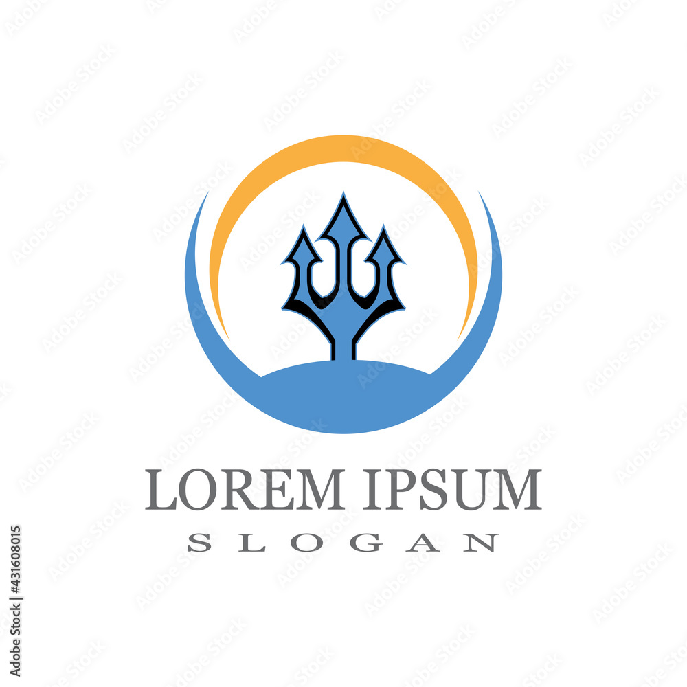 Obraz premium Trident Logo Template vector icon illustration design