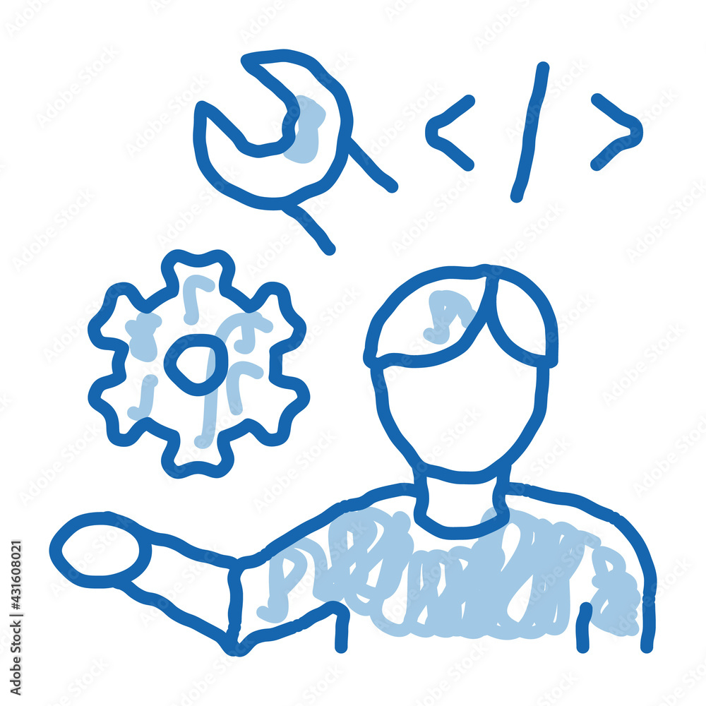 front end developer doodle icon hand drawn illustration front end developer doodle icon hand drawn illustration