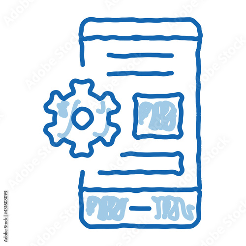 web site adaptive for phone doodle icon hand drawn illustration