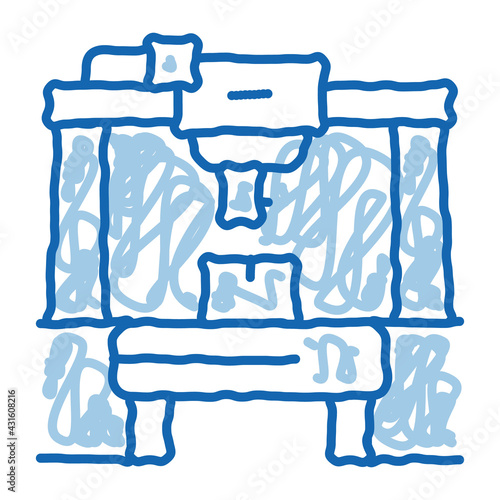 manufacturing machine doodle icon hand drawn illustration
