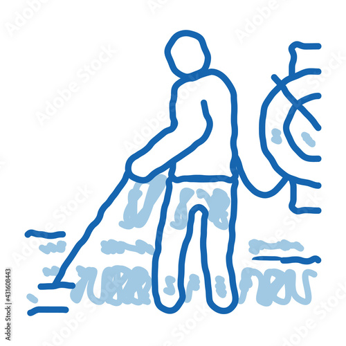 drain cleaning service doodle icon hand drawn illustration