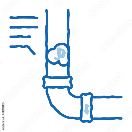 clogged pipe doodle icon hand drawn illustration