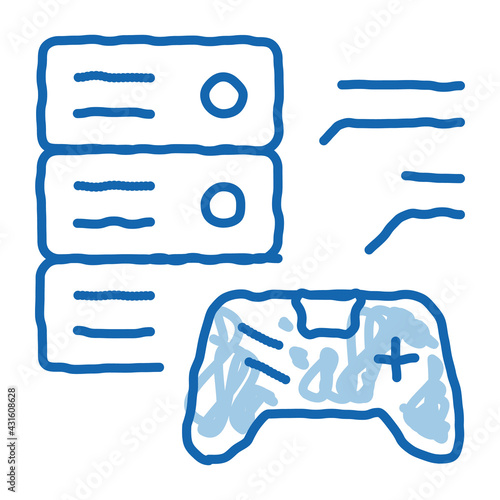 game main menu doodle icon hand drawn illustration
