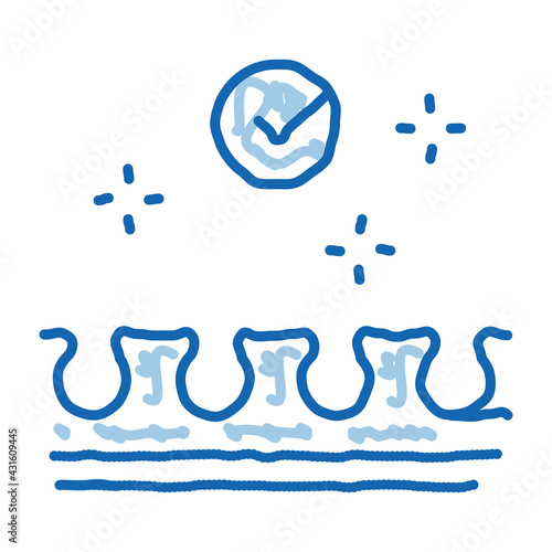well epilated skin doodle icon hand drawn illustration