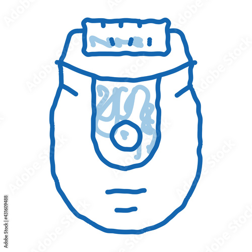 epilator device doodle icon hand drawn illustration