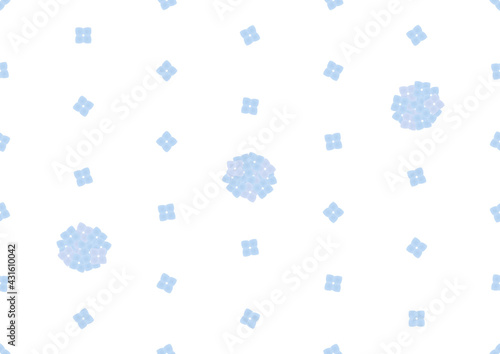 アジサイのシームレスなドット背景のイラスト 1