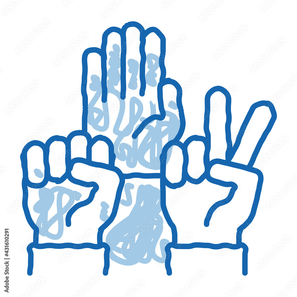 Fototapeta premium human hands race gestures doodle icon hand drawn illustration
