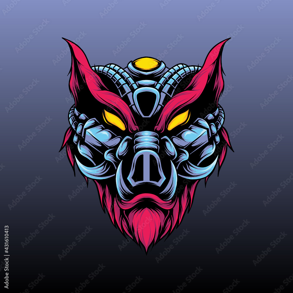 pig head illustration pig head illustration