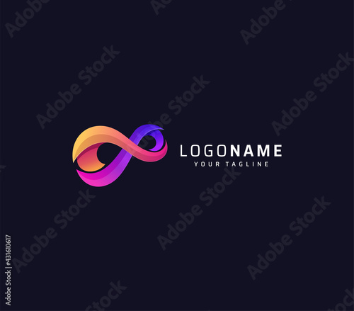 Infinity gradient logo design template