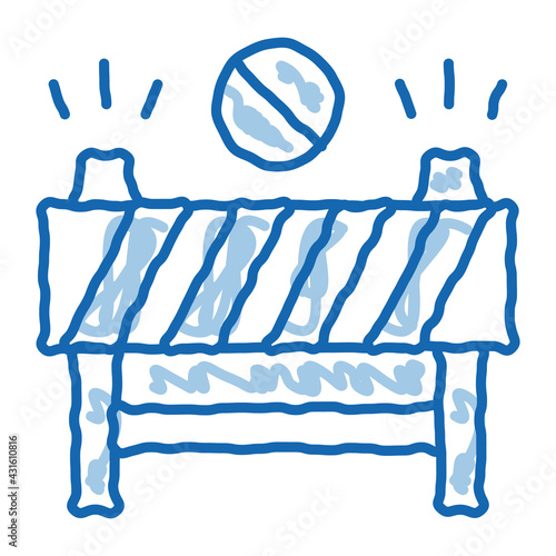 road barrier doodle icon hand drawn illustration