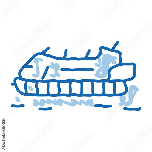 rescue hovercraft doodle icon hand drawn illustration