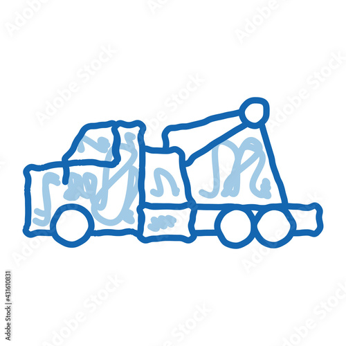 rescue truck doodle icon hand drawn illustration