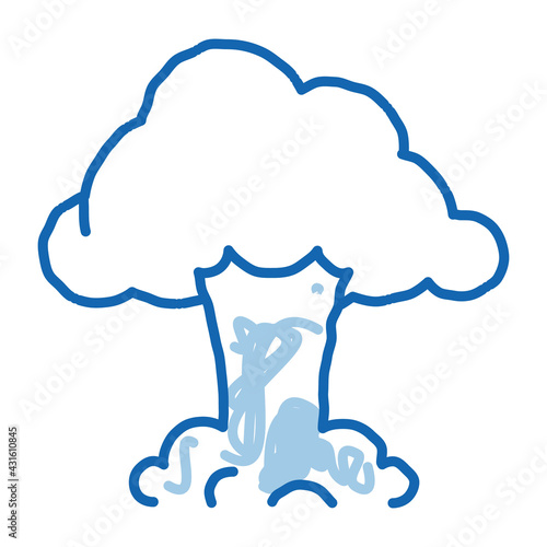 explosion cloud doodle icon hand drawn illustration