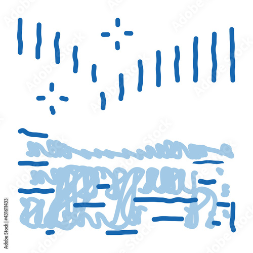 nothern lights doodle icon hand drawn illustration