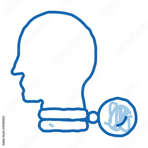 bronchial asthma chronic disease doodle icon hand drawn illustration
