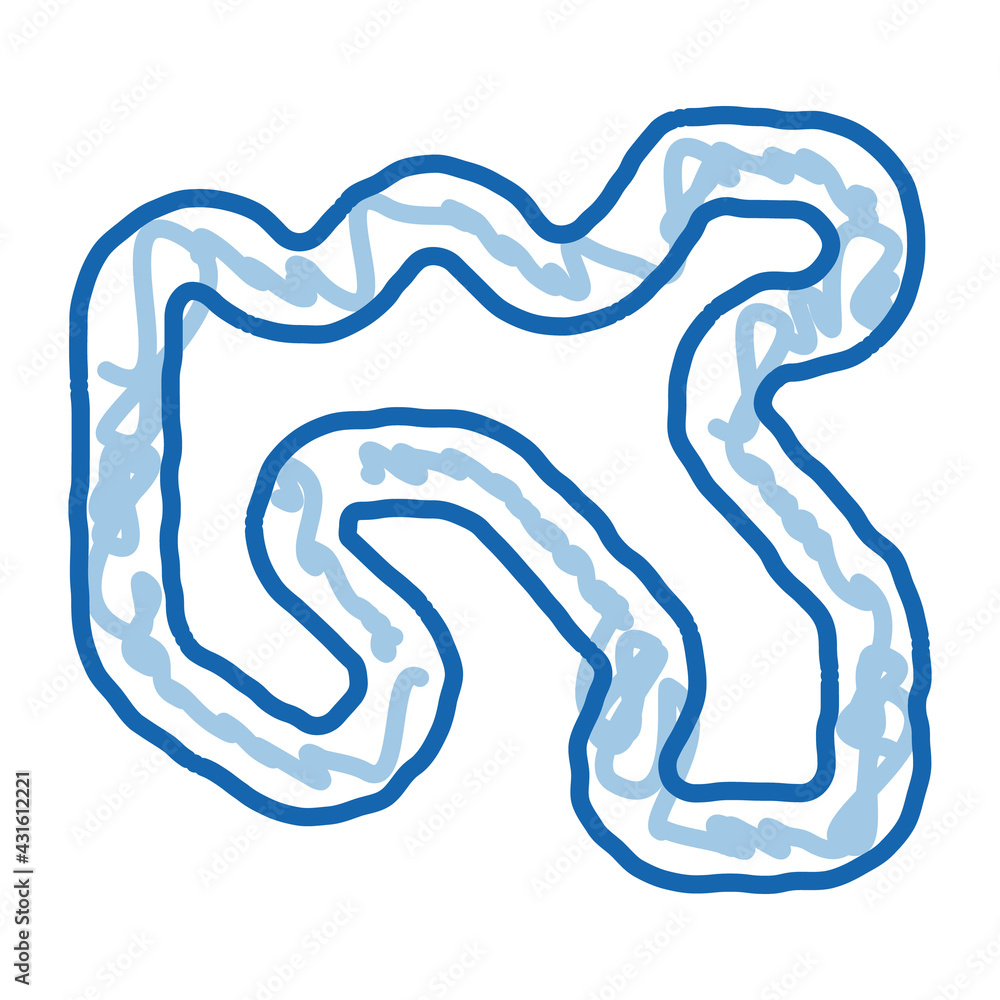 Fototapeta premium track karting doodle icon hand drawn illustration