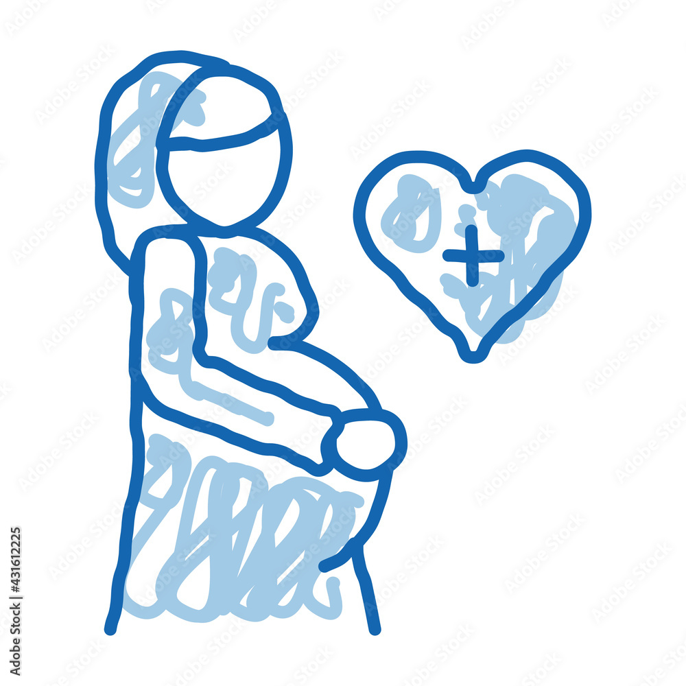 pregnant woman doodle icon hand drawn illustration pregnant woman doodle icon hand drawn illustration
