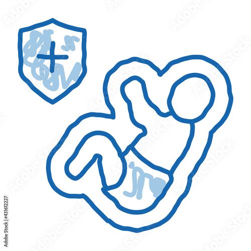 born in shirt doodle icon hand drawn illustration