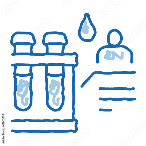 blood test doodle icon hand drawn illustration