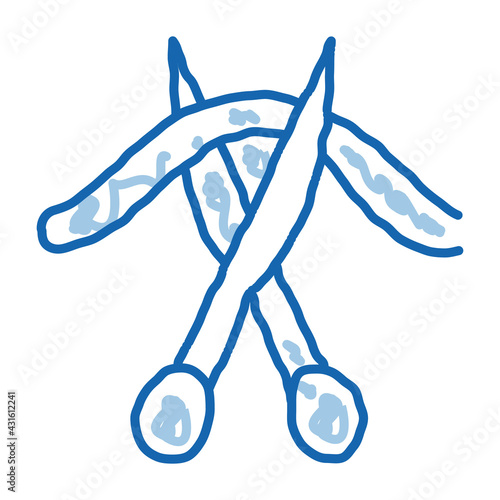 cutting umbilical cord doodle icon hand drawn illustration