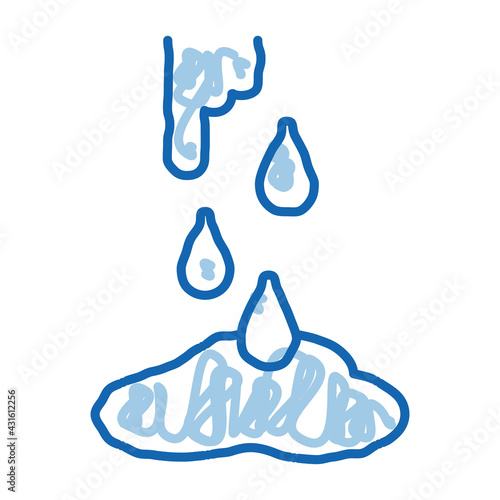 water broke doodle icon hand drawn illustration