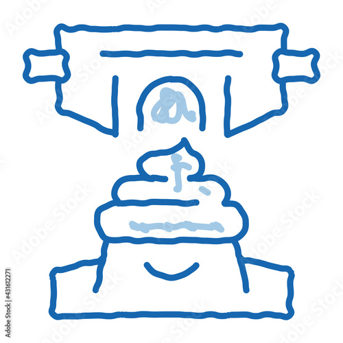 meconium, newborn feces doodle icon hand drawn illustration