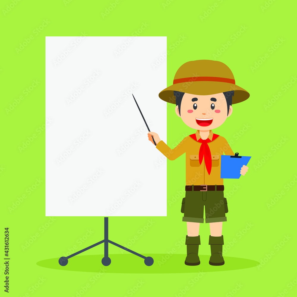 Scout Character with Blank Board