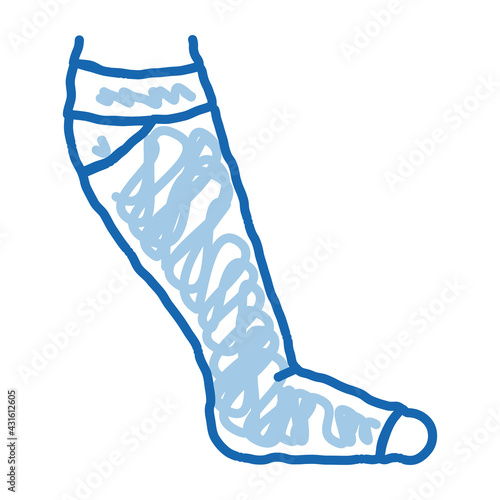 bandage varicose treatment doodle icon hand drawn illustration
