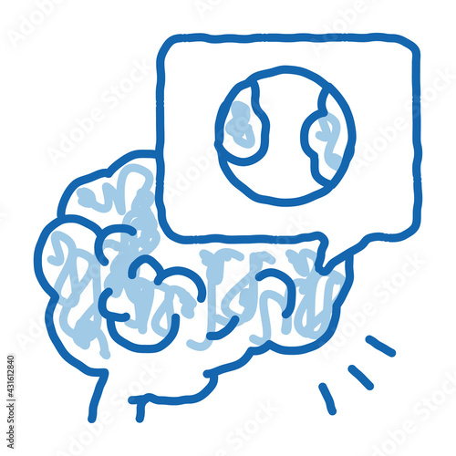 stroke due atherosclerosis doodle icon hand drawn illustration