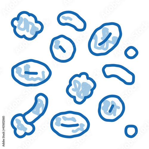 blood with cholesterol doodle icon hand drawn illustration