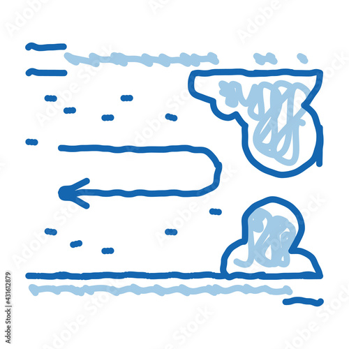 return blood in vessel doodle icon hand drawn illustration