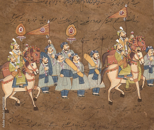 Procession of maharajah on horse