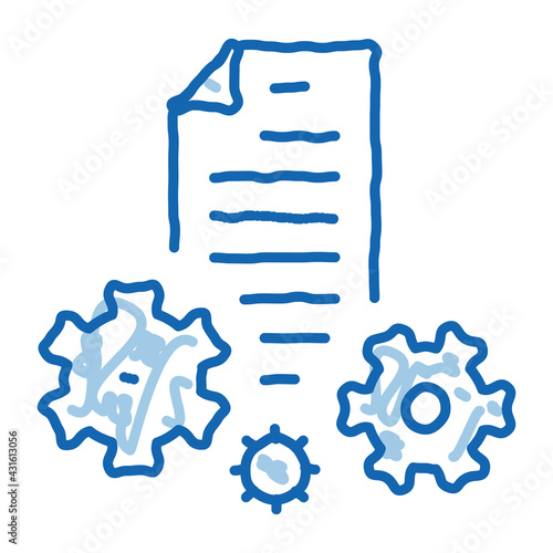 process of financial audit doodle icon hand drawn illustration