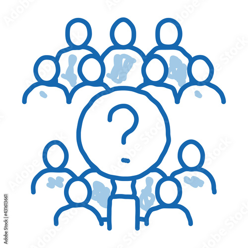 demography researcher doodle icon hand drawn illustration