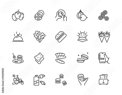 Hamburger thin line icon