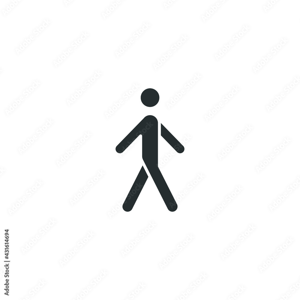 Walk glyph icon. Simple solid style. Pedestrian, man, pictogram, human, side, walkway concept symbol. Vector illustration isolated on white background. EPS 10. Walk glyph icon. Simple solid style. Pedestrian, man, pictogram, human, side, walkway concept symbol. Vector illustration isolated on white background. EPS 10.