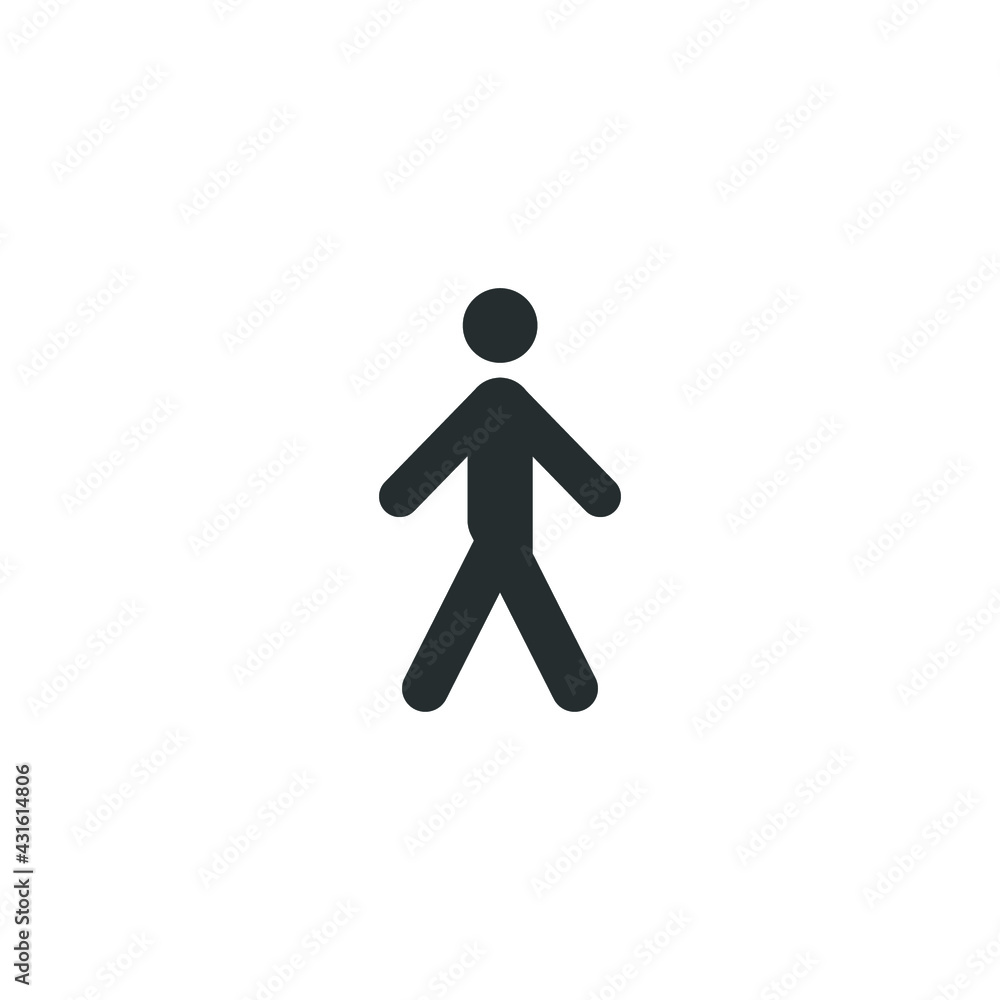 Walk glyph icon. Simple solid style. Pedestrian, man, pictogram, human, side, walkway concept symbol. Vector illustration isolated on white background. EPS 10. Walk glyph icon. Simple solid style. Pedestrian, man, pictogram, human, side, walkway concept symbol. Vector illustration isolated on white background. EPS 10.