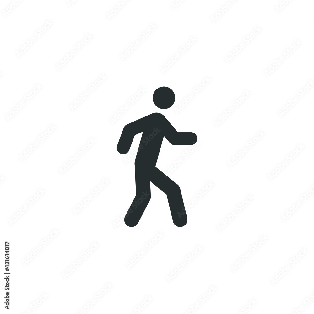 Walk glyph icon. Simple solid style. Pedestrian, man, pictogram, human, side, walkway concept symbol. Vector illustration isolated on white background. EPS 10. Walk glyph icon. Simple solid style. Pedestrian, man, pictogram, human, side, walkway concept symbol. Vector illustration isolated on white background. EPS 10.