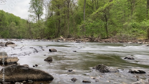 Flowing river in the mountains