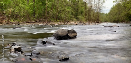 River running through the mountains
