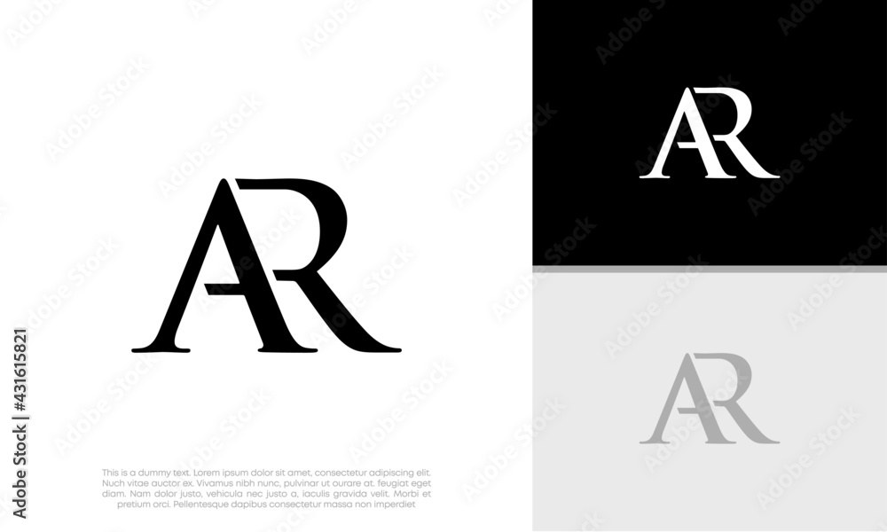 Initials AR logo design. Initial Letter Logo. Initials AR logo design. Initial Letter Logo.