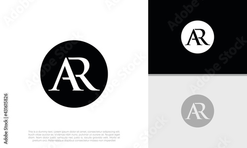 Initials AR logo design. Initial Letter Logo.	