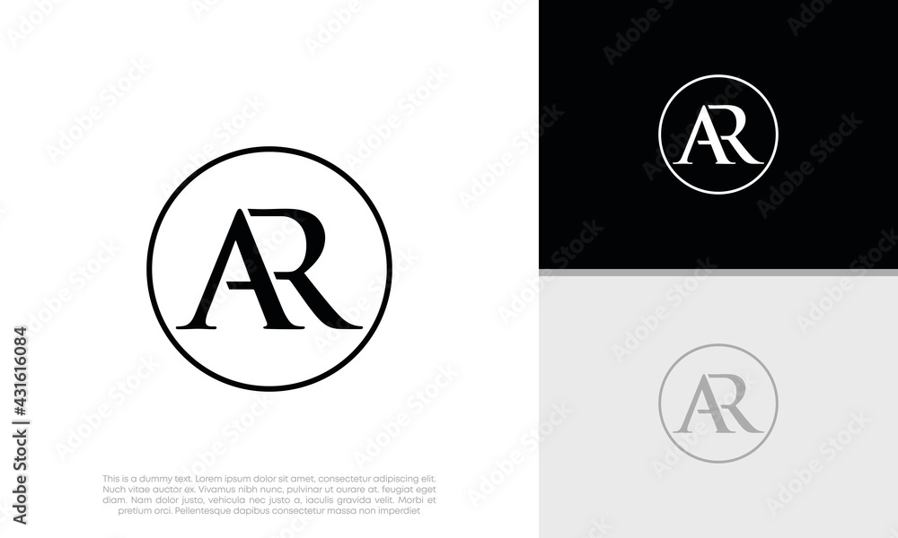 Initials AR logo design. Initial Letter Logo. Initials AR logo design. Initial Letter Logo.