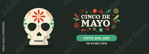 Cinco de mayo horizontal sale banner