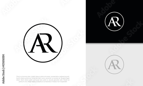 Initials AR logo design. Initial Letter Logo.	