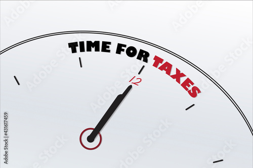 USA Time for Taxes Clock symbol text words circle shape icon vector image design