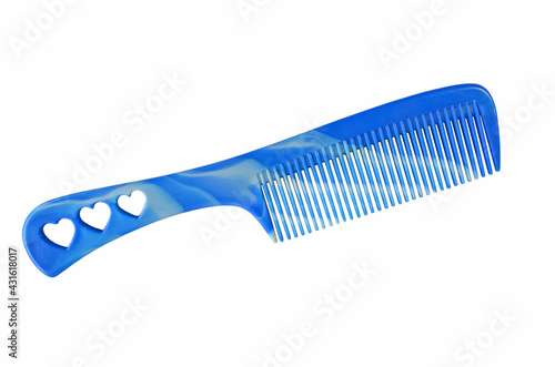 Beautiful design of blue comb for hair brushing