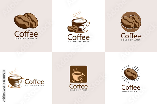 coffee logo bundle template design vector