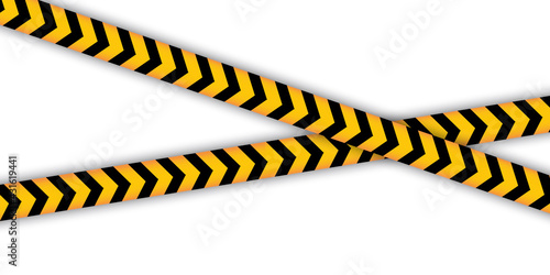 Realistic ribbon. Stop coronavirus. Yellow striped ribbons, great design for any purposes. Vector illustration. EPS 10. Stock image.